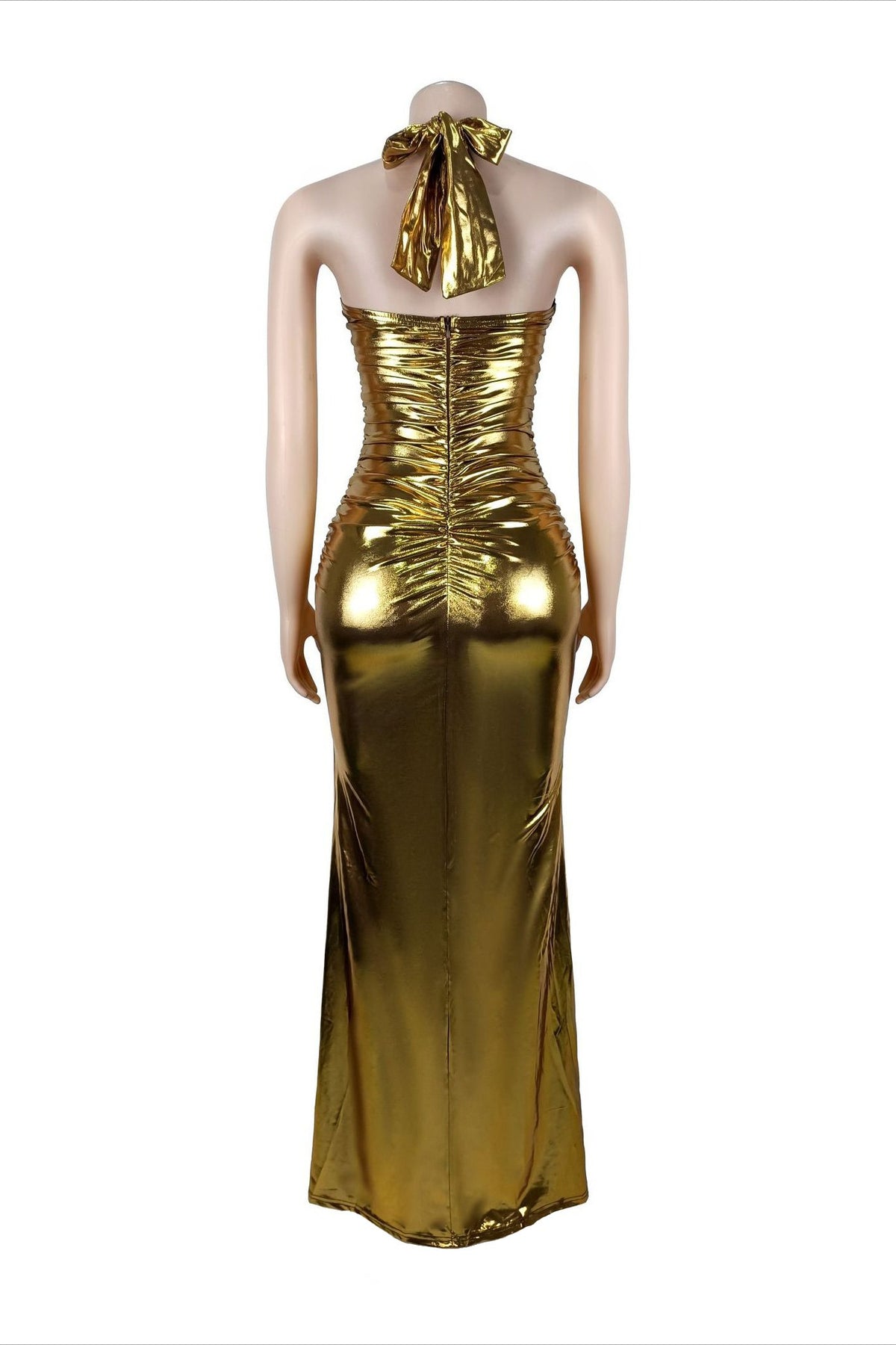 Metallic Hardware Cutout Maxi Dress