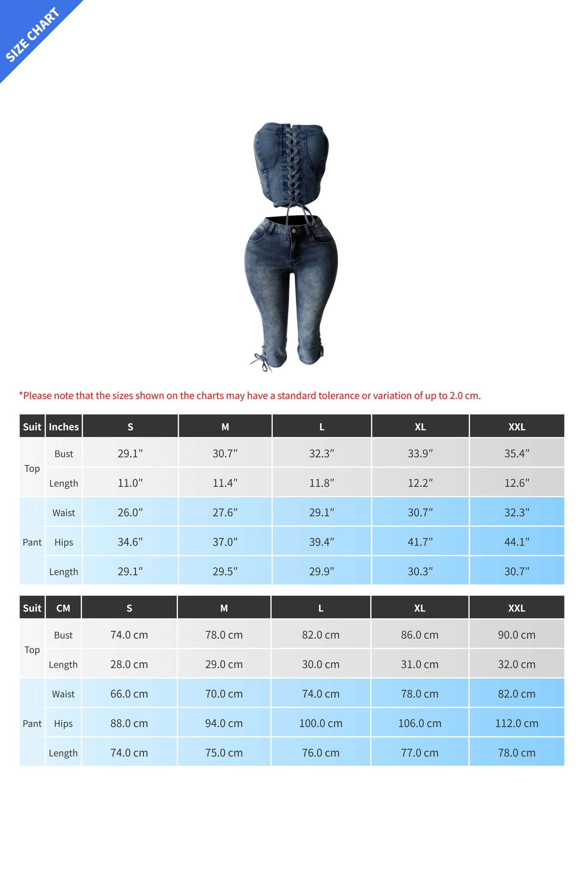 Denim Corset Top Lace-Up & Mid-Thigh Shorts Set