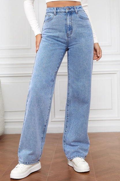 Straight Leg Long Jeans