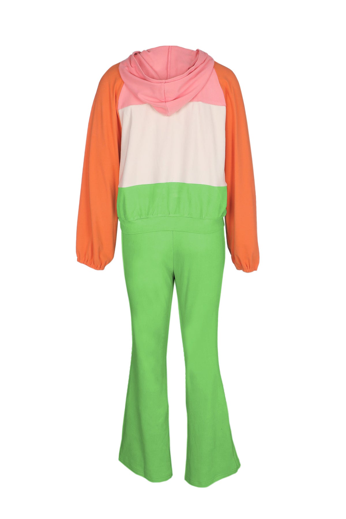 Zip-Front Contrast Panel Track Pants Set