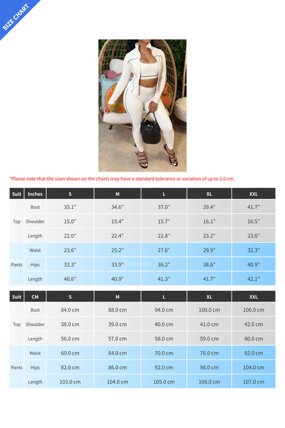 Sport Bra Zip Jacket Leggings Set