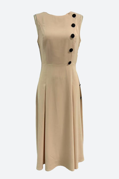 Button Sleeveless Dress