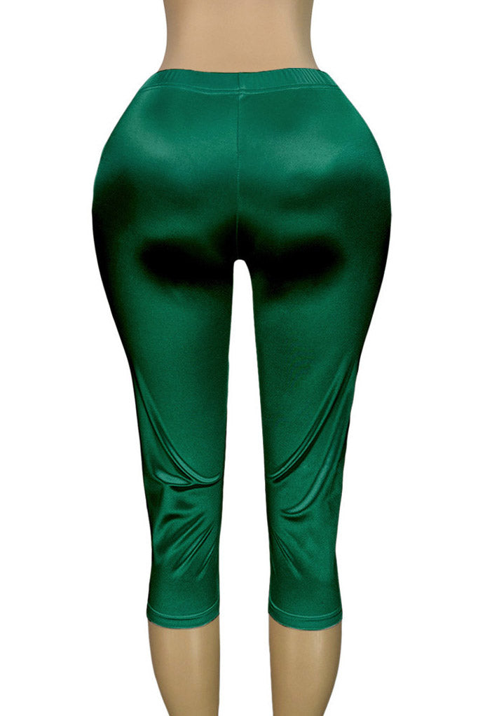 Stretch Satin Capri Pants