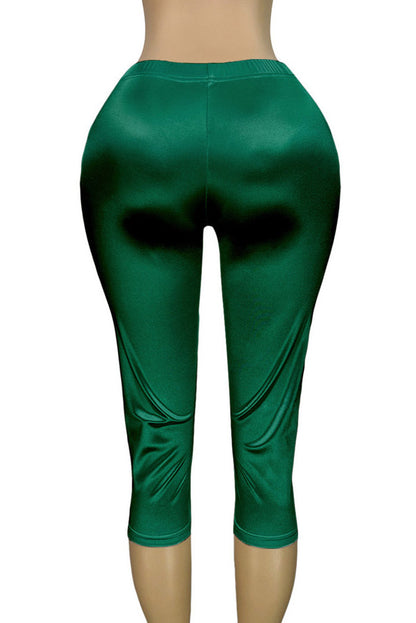 Stretch Satin Capri Pants