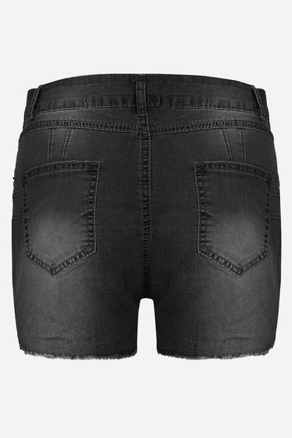 Stretch Skinny Ripped Denim Shorts