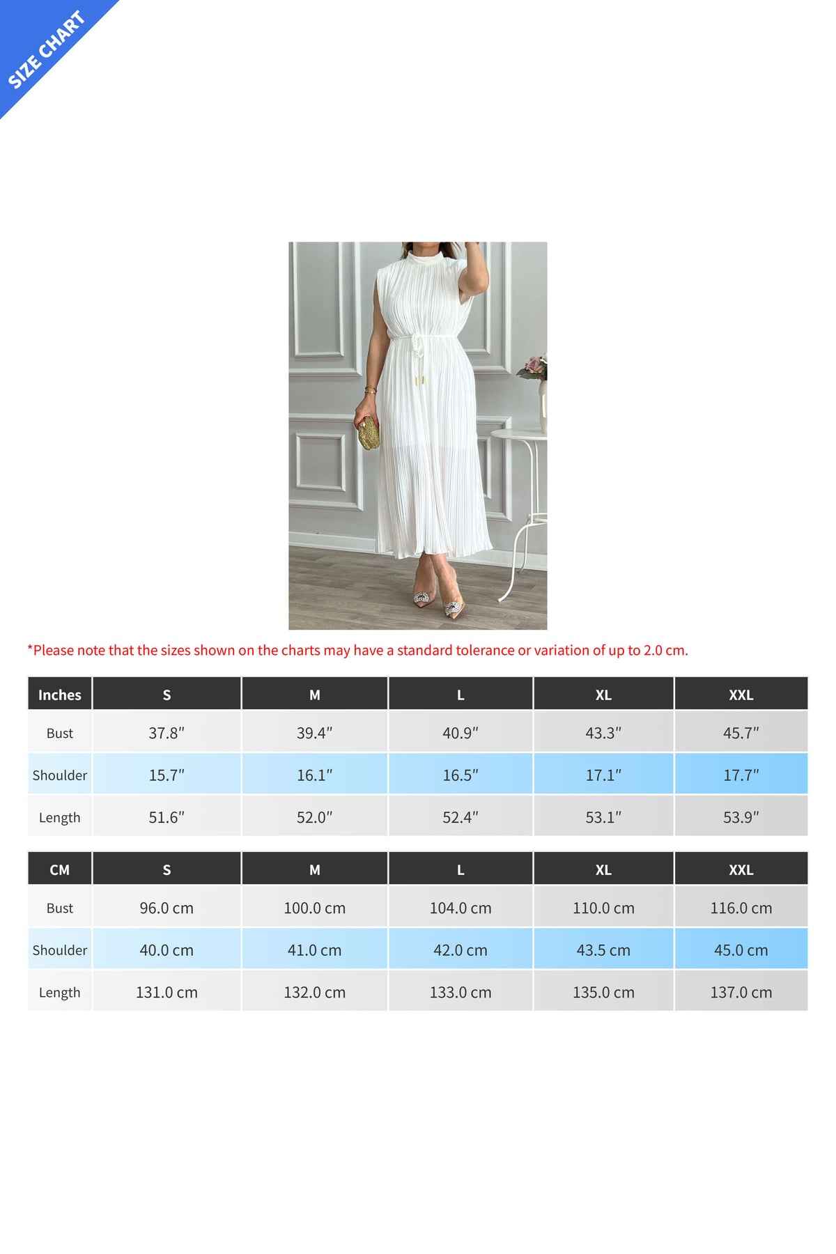 Pleated Tie Midi Dress with Half-High Collar