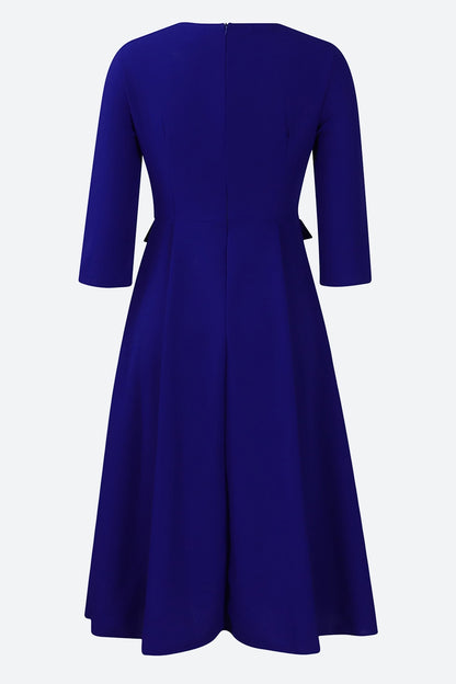 Elegant Solid Pleated Dress