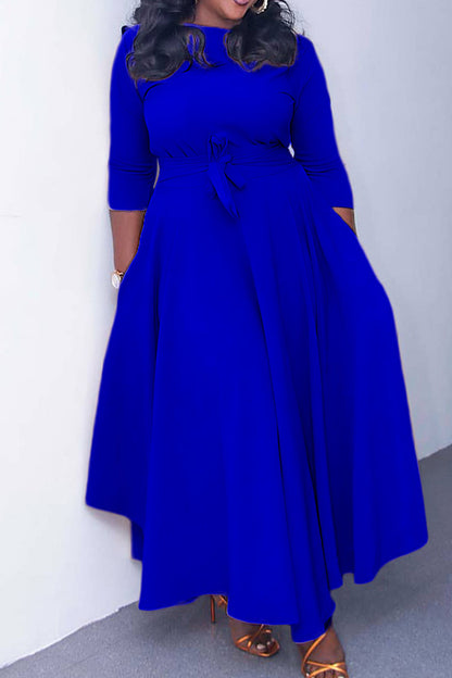 Elegant Tie-Waist A-Line Maxi Dress