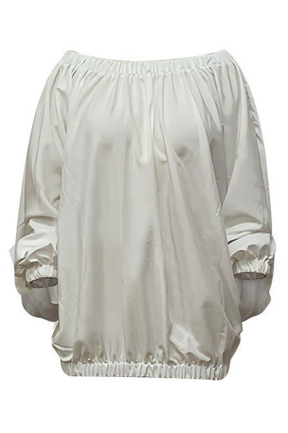 Solid Off-The-Shoulder Bubble Hem Mini Dress