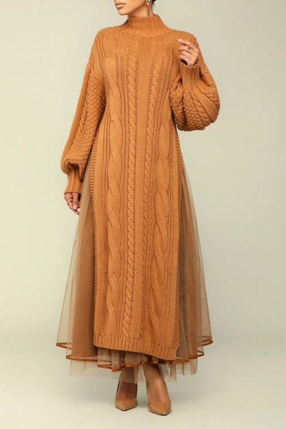 Knit Tulle Two Piece Skirt Set