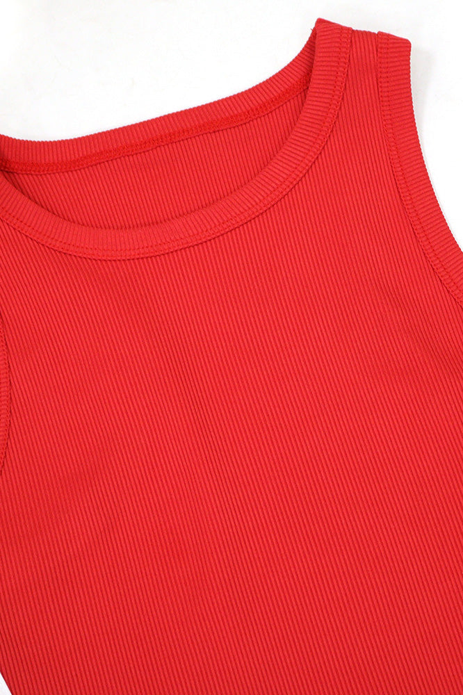 Sleeveless Round Neck Pleated Mini Dress