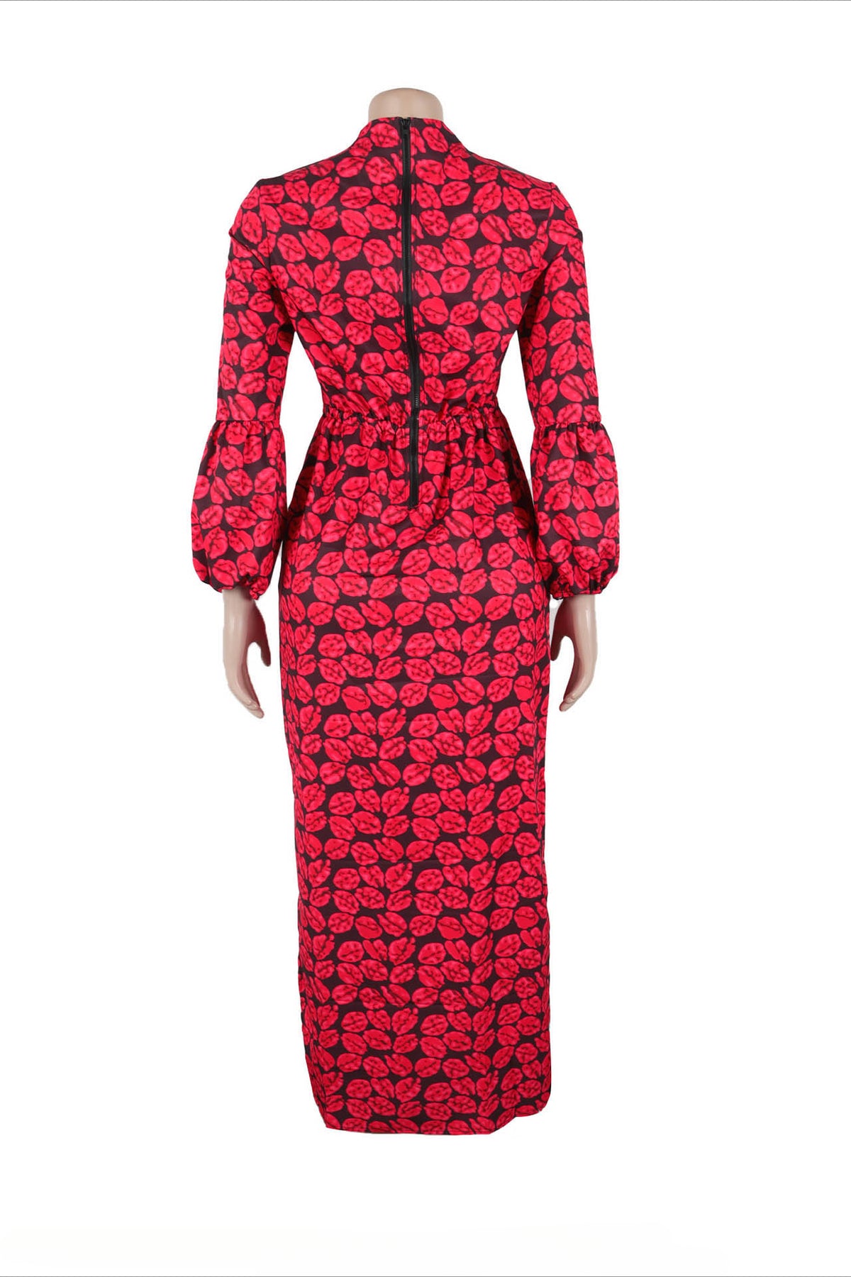 Print Slit V Neck Long Dresses