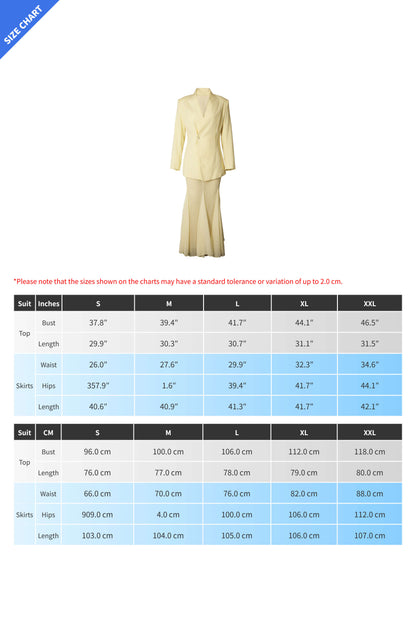Collarless Blazer and Mesh Skirt Set