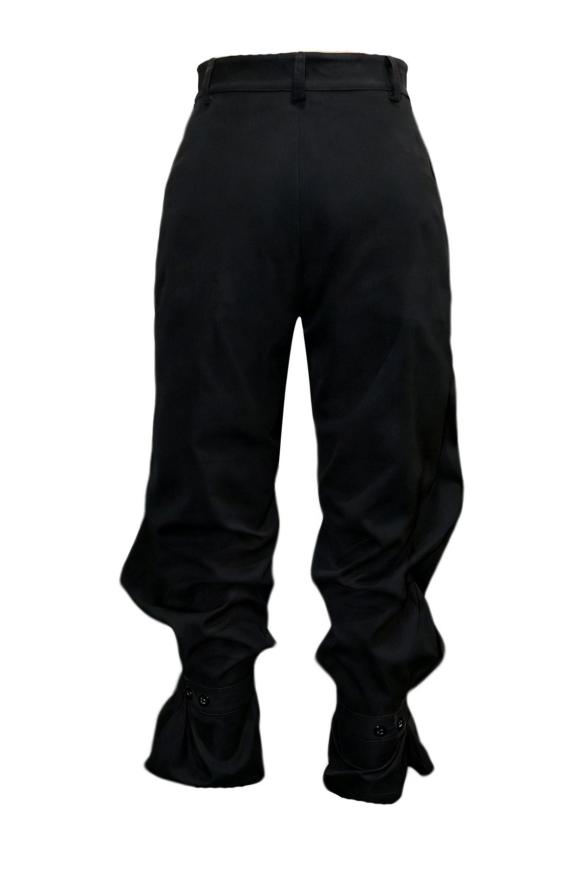 Pleated Ruffle-Cuff Balloon Trousers