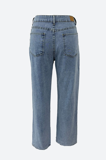 Vintage High Waist Loose Straight Wide Jeans