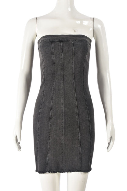 Strapless Mini Denim Dress