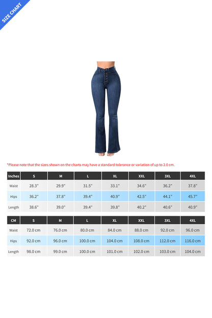 High Waist Stretch Wide Leg Jeans