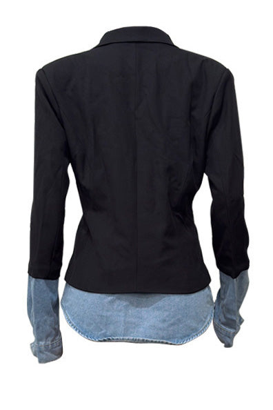 Patchwork Denim Blazer