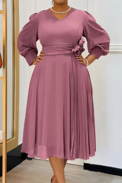 Solid Color A-Line Dress