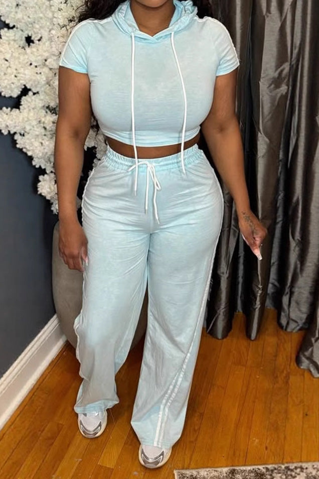 Washed Hoodie and Pants Casual Comfy Set
