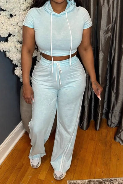 Washed Hoodie and Pants Casual Comfy Set