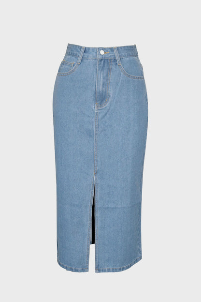 Slit Denim Skirt