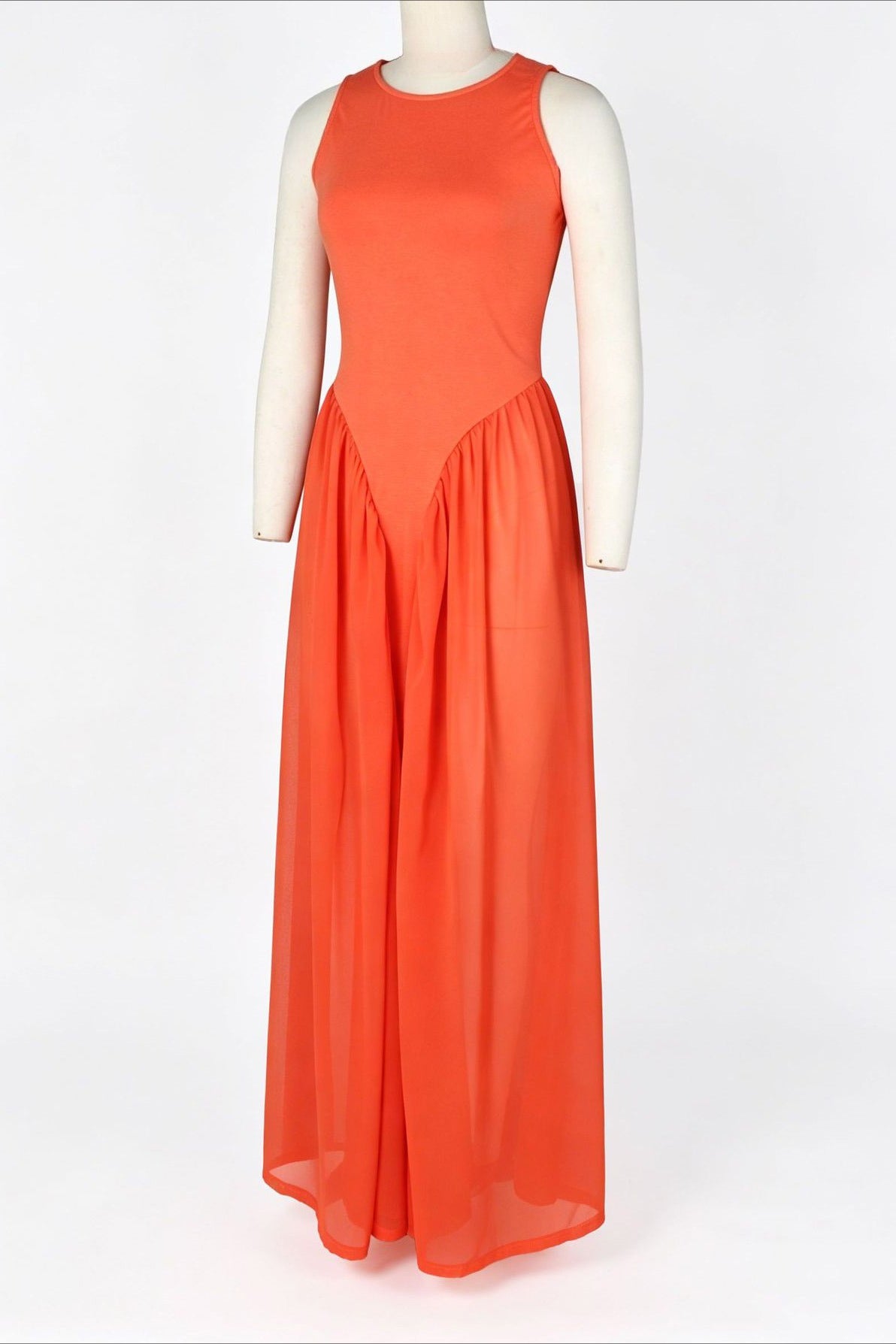 Spliced Chiffon Pleated Maxi Dress