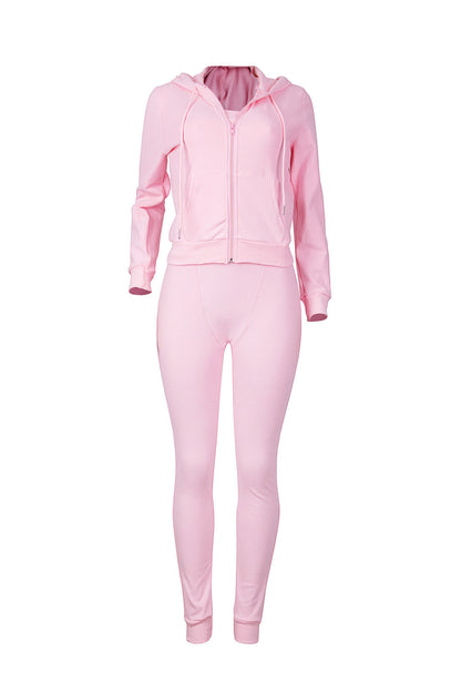 Zip Hoodie, Tank & Pants Three-Piece Lounge Set