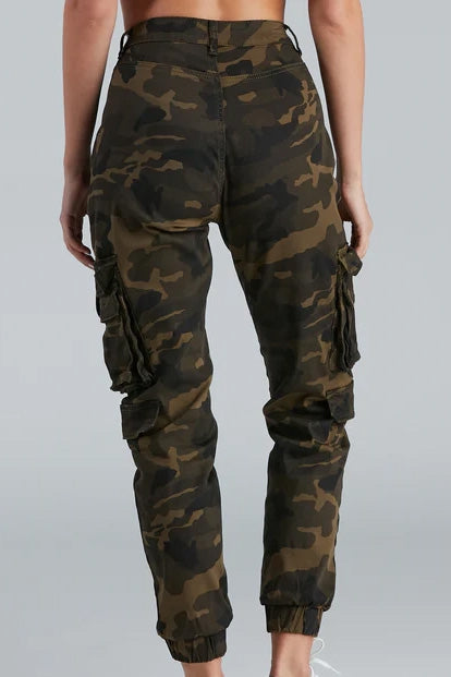 High Rise Cargo Joggers With Pockets