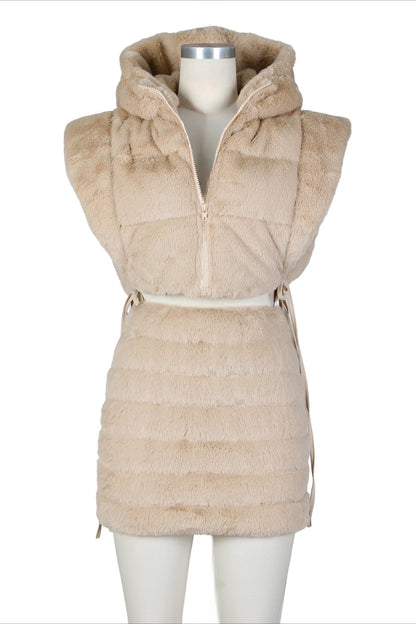 Faux Fur Teddy Vests Sets