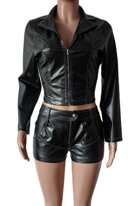 Leather Short Set