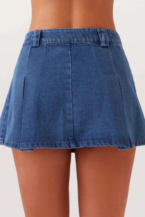Denim Vest Skirt Sets