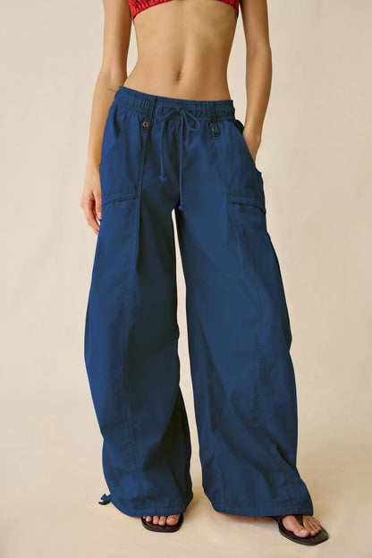 Wide Leg Drawstring Parachute Pant
