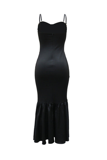 Pearl Embellished Mermaid Midi Dress