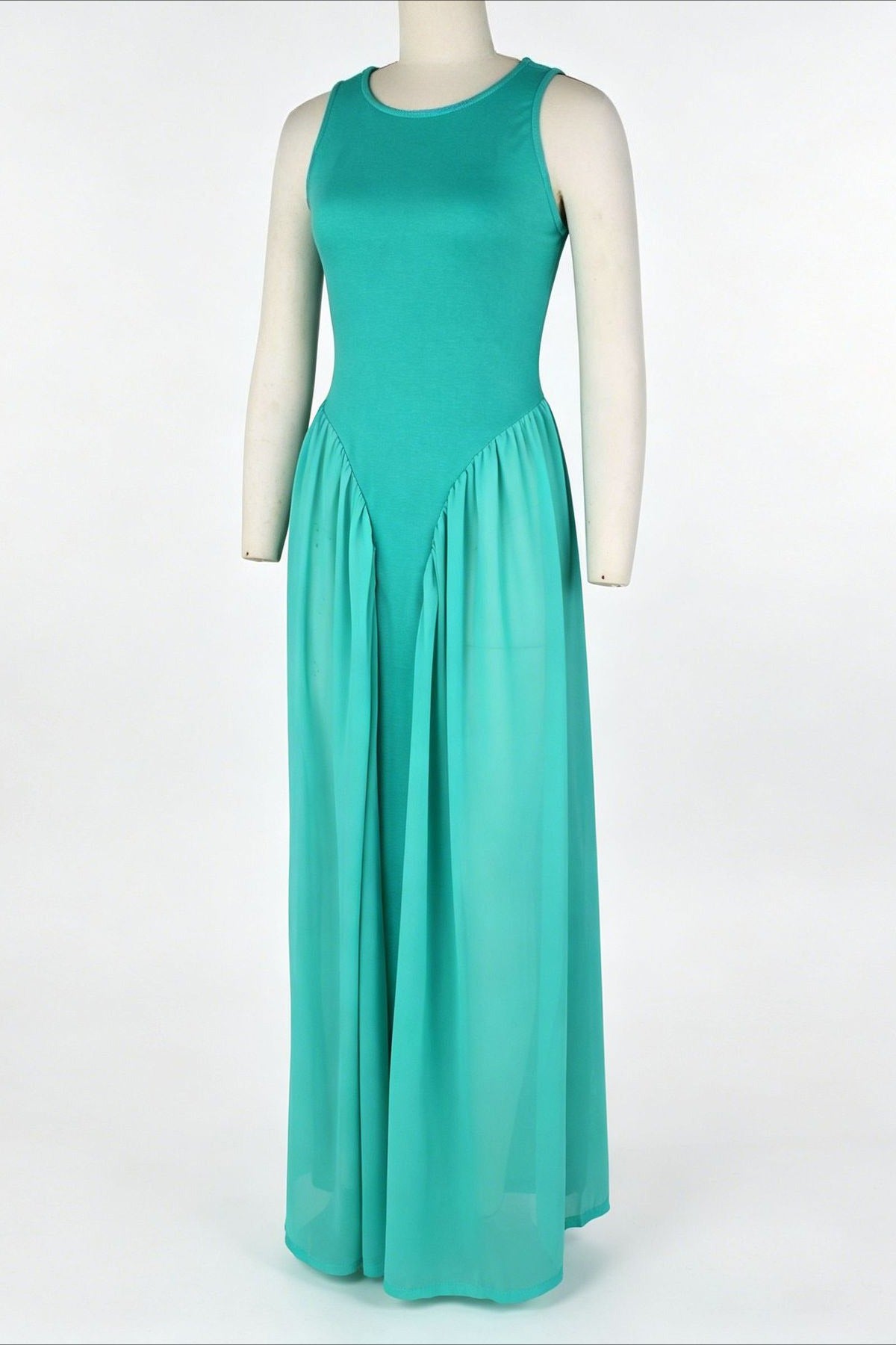 Spliced Chiffon Pleated Maxi Dress