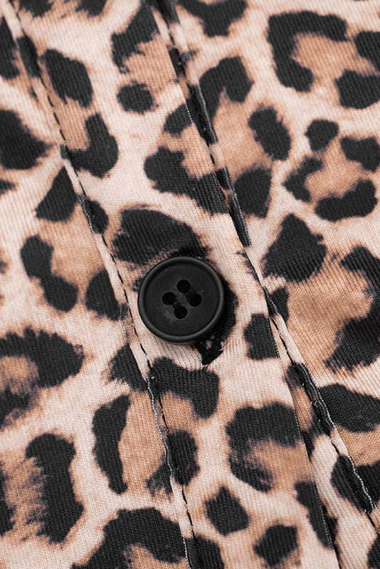 Leopard Crop Top, Cardigan & Capri Pants Set