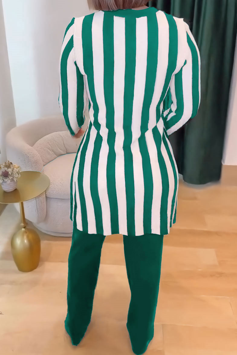 Striped T Shirts & Pants Set