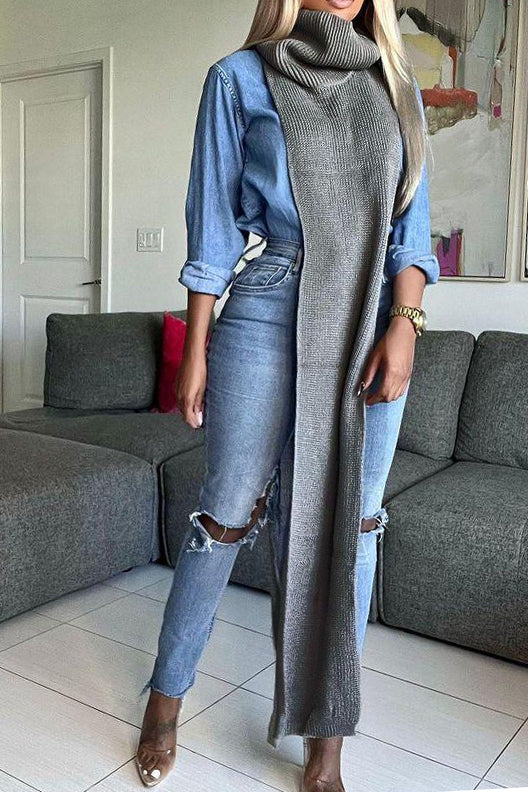 Knit Sleeveless Sweater Dress