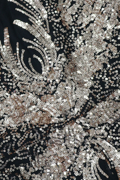Sequin Lantern Sleeve Party Jumpsuit