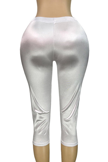 Stretch Satin Capri Pants