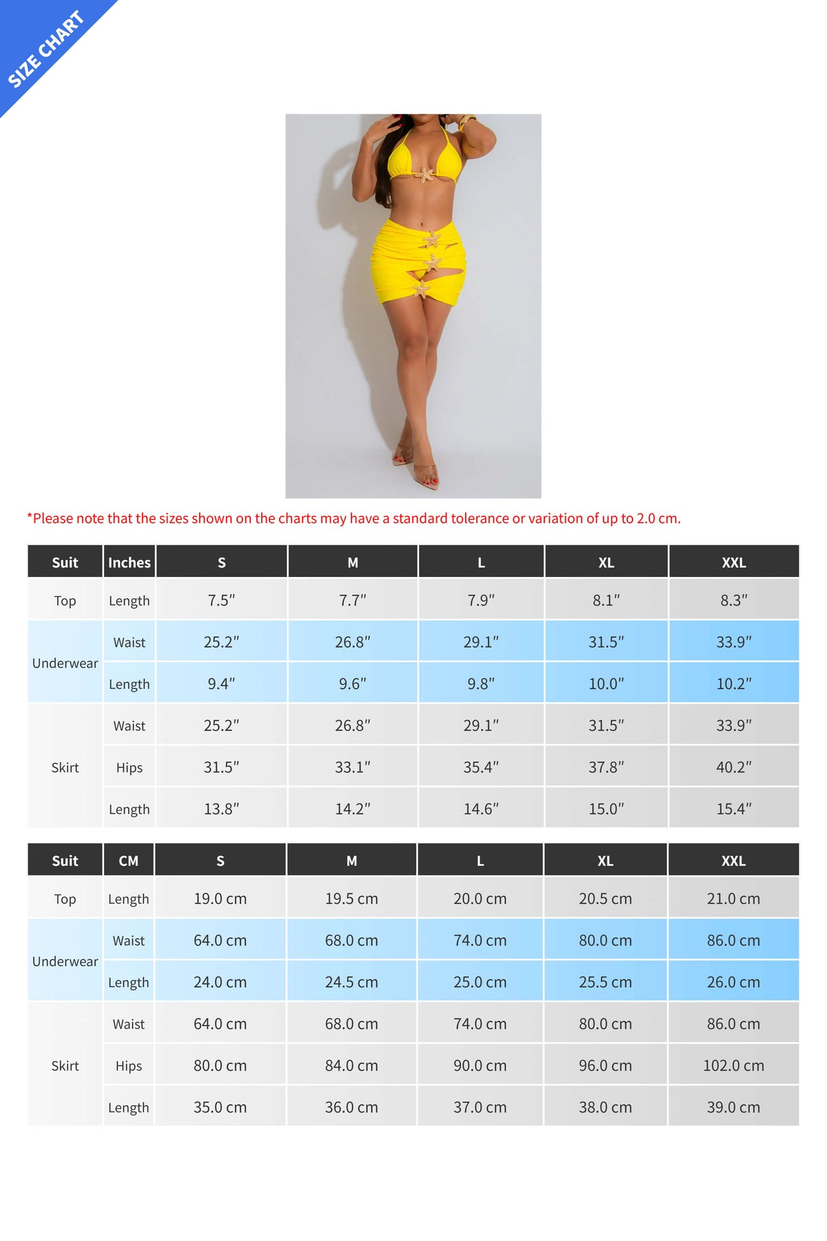 Three-Piece Bikini Set with Tie Skirt