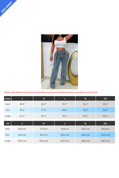 High Waist Studded Casual Denim Jeans