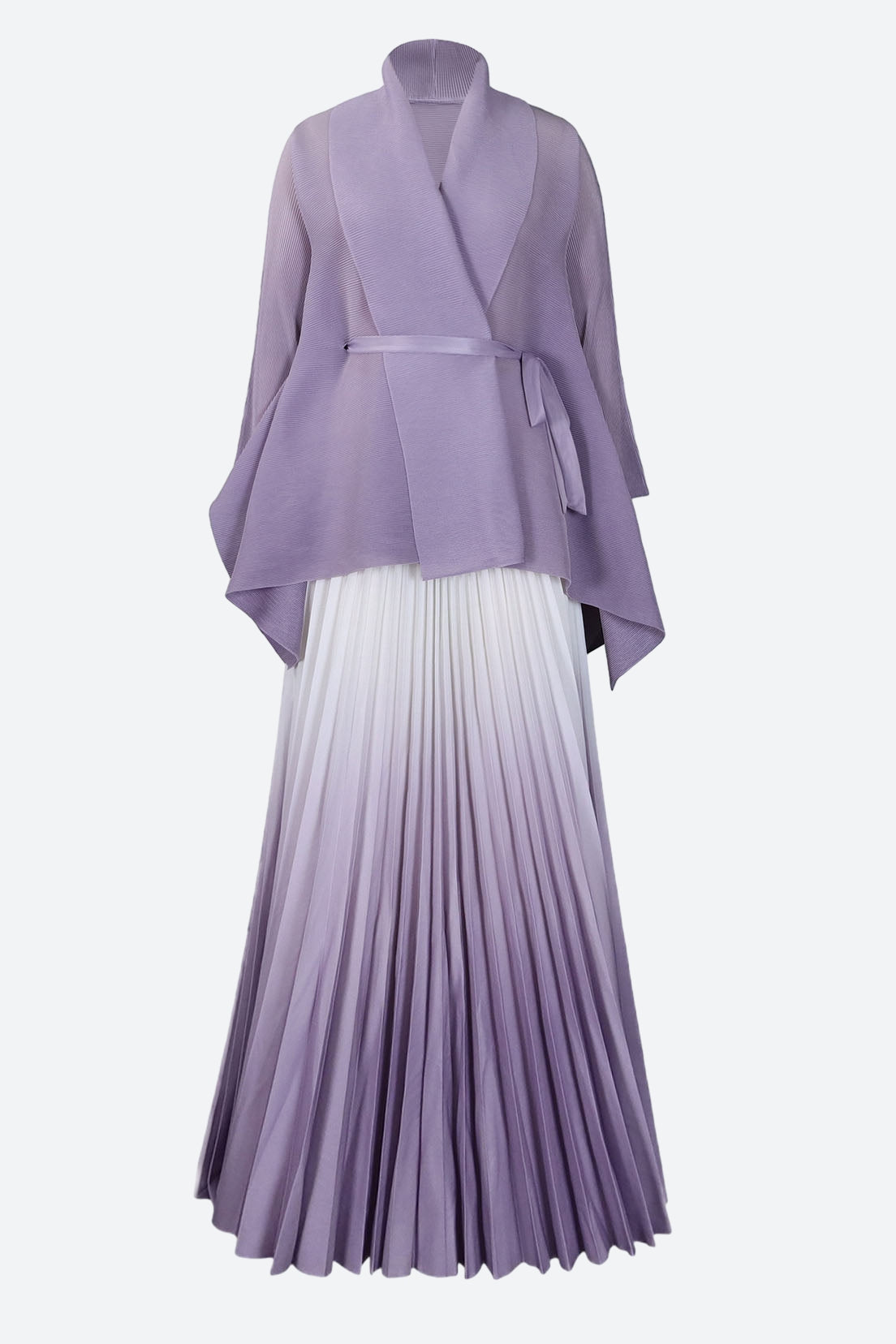 Gradient Batwing Sleeve Top and Skirt Set