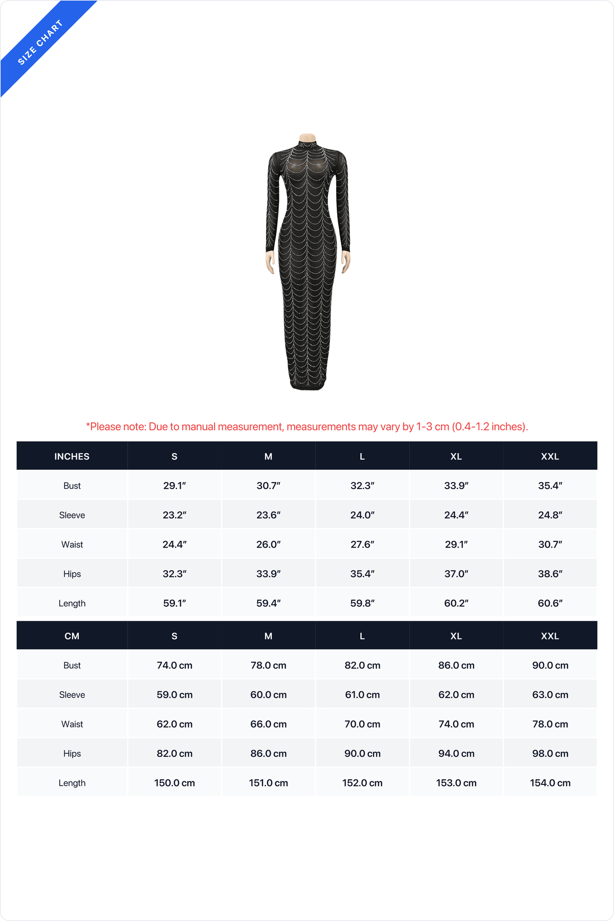 Rhinestone Long-Sleeve Sheer Maxi Dress