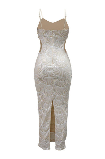 Pearl Sequin Maxi Dress