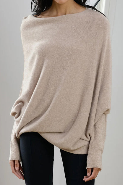 Solid Crew Neck Long Sleeve Top