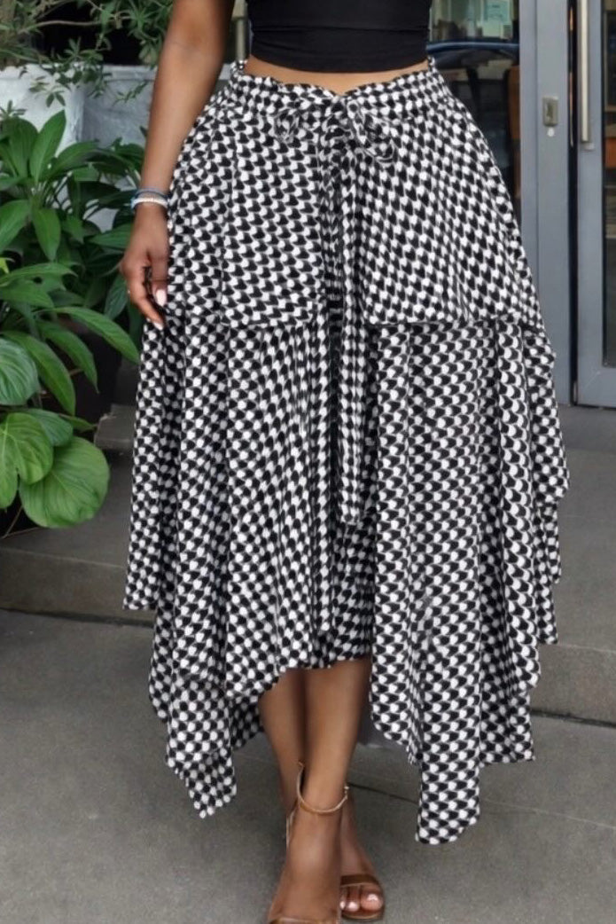 Layered Asymmetrical Handkerchief Skirt
