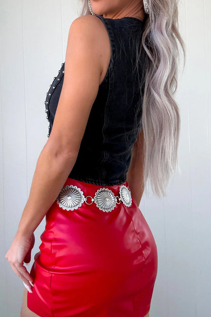 Sleeveless Studded Denim Vest