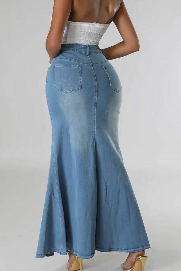Denim Maxi Skirts
