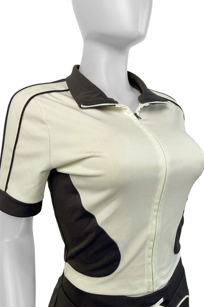 Long Sleeve Zipper Bodycon Shorts Tracksuit Sets